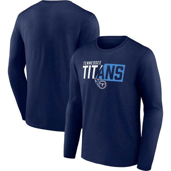 Men's Tennessee Titans Navy One Two Long Sleeve T-Shirt